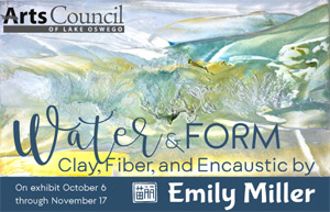 Invitation Postcard for Water & Form: clay, fiber, and encaustic