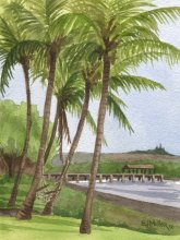 Kauai Artwork by Hawaii Artist Emily Miller - Plein air, Waimea Pier