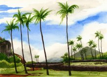 Kauai Artwork by Hawaii Artist Emily Miller - Poliahu Heiau
