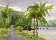 Kauai Artwork by Hawaii Artist Emily Miller - Storm over Anini Beach
