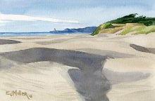 Yaquina Bay Dunes - Hawaii watercolor by Emily Miller