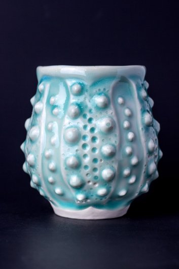  Urchin Cup - Aqua Sands, Urchin Bowls -  artwork by Emily Miller