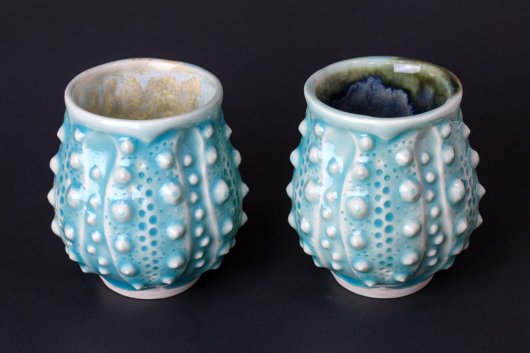  Urchin Cup - Aqua Sands, Urchin Bowls -  artwork by Emily Miller