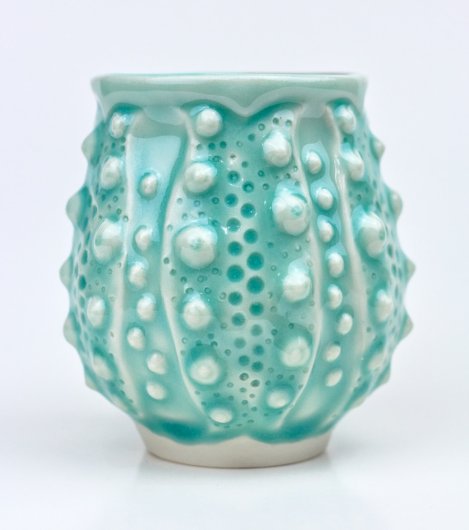 Urchin Cup - Aqua Sands, Urchin Bowls -  artwork by Emily Miller