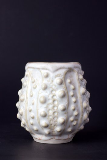  Urchin Cup - White Peaches, Urchin Bowls -  artwork by Emily Miller