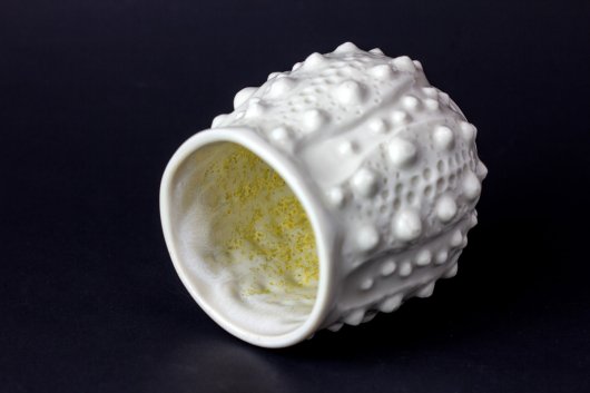  Urchin Cup - White & Gold Speckle, Urchin Bowls -  artwork by Emily Miller