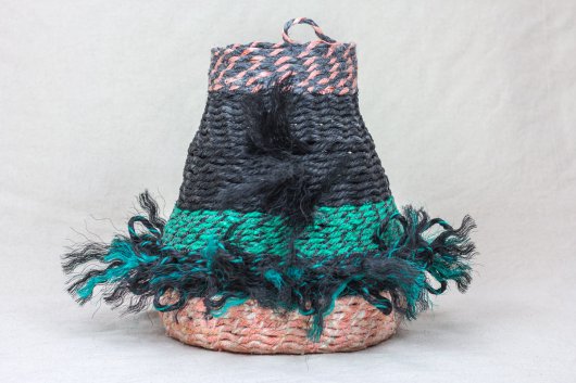 Pink Granite Coast Basket, Ghost Net Baskets -  artwork by Emily Miller