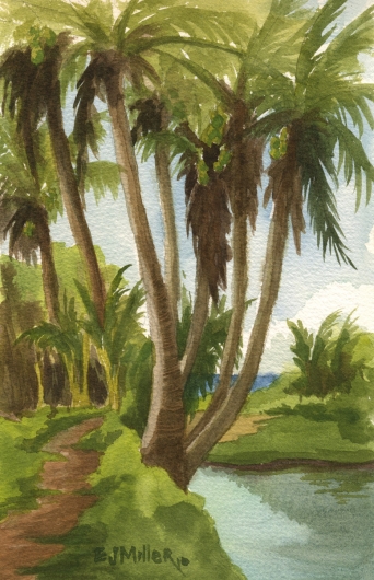 Plein Air at Papaa Bay lagoon