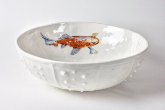  Urchin Serving Bowl - White, Urchin Bowls -  artwork by Emily Miller