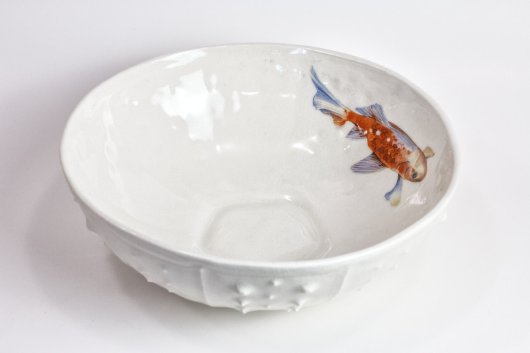 Urchin Serving Bowl - White (Koi Crackle), $90 