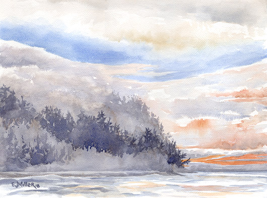 Winter Sunset at Tillamook Head, Oregon, $450 