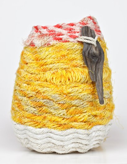  Sunrise Shell - Hawaii Baskets, Ghost Net Baskets - rope baskets artwork by Emily Miller