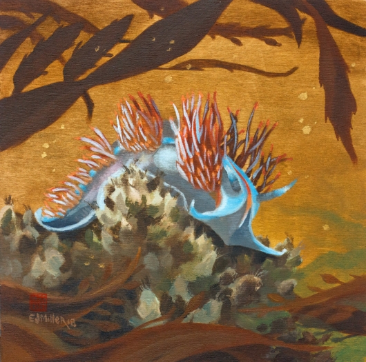 Nudibranch Study Kauai watercolor painting - Artist Emily Miller's Hawaii artwork of  art