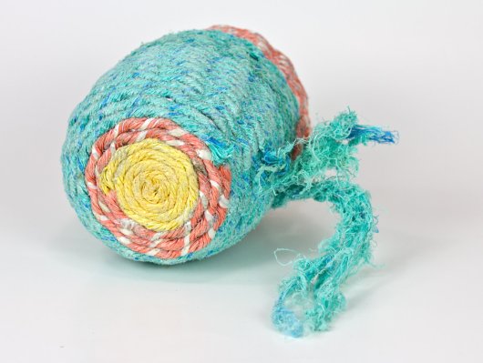  Turquoise Coral Basket, Ghost Net Baskets -  artwork by Emily Miller