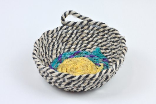  Zebra Moray Bowls, Ghost Net Baskets - stonington baskets artwork by Emily Miller