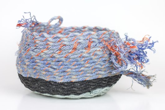  Purple Black Silver Basket, Ghost Net Baskets -  artwork by Emily Miller