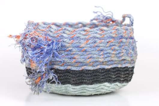  Purple Black Silver Basket, Ghost Net Baskets -  artwork by Emily Miller