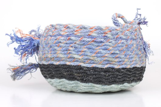  Purple Black Silver Basket, Ghost Net Baskets -  artwork by Emily Miller