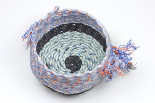  Purple Black Silver Basket, Ghost Net Baskets -  artwork by Emily Miller